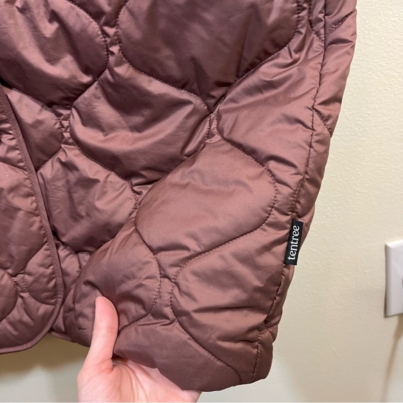 Tentree Women’s Brown Puffer Jacket XL Button Front - Picture 6 of 13